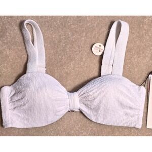 Calia Knot Front Bikini Top Women's Small Pure White NWT